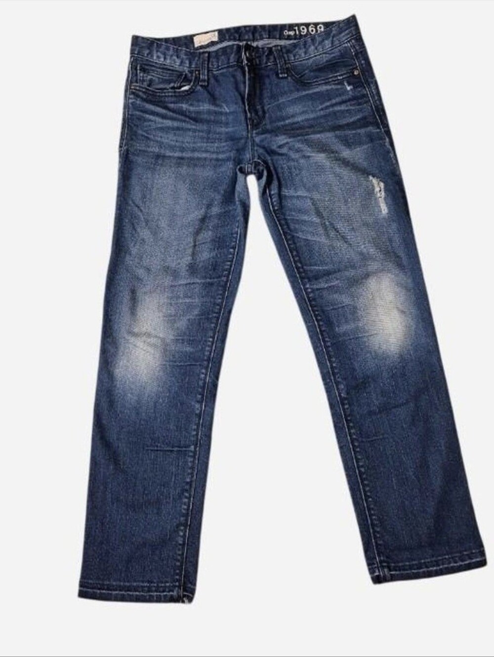 GAP 1969 Real Straight Distressed Blue Jeans Size 28